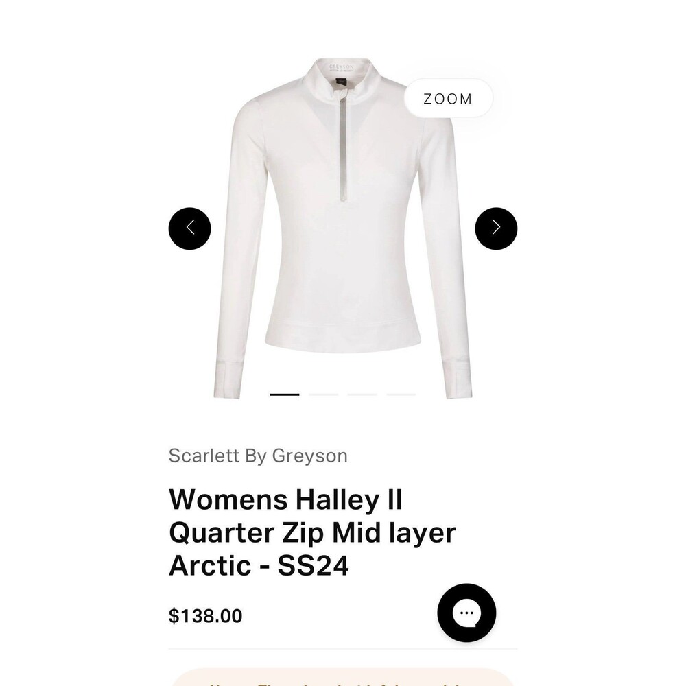 Greyson women’s The Halley Quarter-Zip arctic white color Large